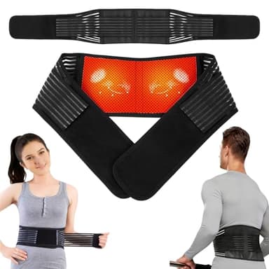 KkaFFe Back Support with Magnet, Tourmaline Magnetic Back Braces for Lower Back Pain Relief, Self Heating & Soothing Waist Band, Lumbar Support Belt for Herniated Disc/Sciatica (Medium)