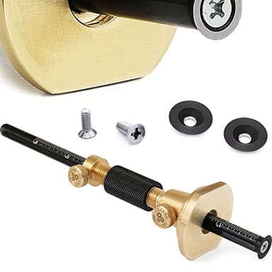 Clarke Brothers Wheel Marking Gauge Kit – 7" Brass Marking Tool with Anti-Roll Fence, Micro-Adjuster, Metric/Imperial Ruler, 2 Extra Cutters & Bolts, Woodworking Scribe Tool