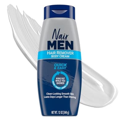 Nair Men Body Cream Hair Remover, Body Hair Removal Cream, 12 oz