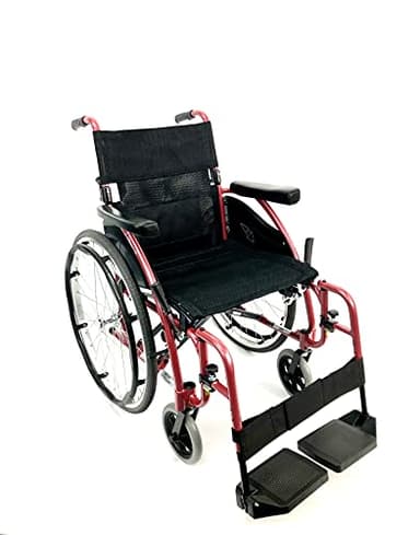 Karman Ergonomic Wheelchair in 18" Seat and Quick Release Axles, Red Frame