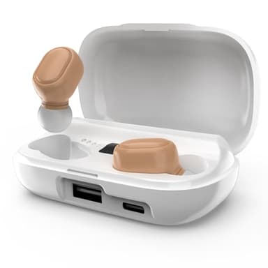Rechargeable Hearing Aids for Seniors with Hearing Loss - Invisible Hearing Amplifiers for Adults with Noise Cancelingand Volume Control Comfort In-ear Hearing Devices