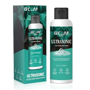 Ultrasonic Jewelry Cleaner Solution, Jewelry Cleaner Great for Use in All Ultrasound Machines, Eyeglass and Rings, Effective Cleaning Solution for Gold, Silver, Platinum, Diamonds, and Watch (8.5 oz)