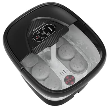 Collapsible Foot Spa with Heat and Remote, Heated Foot Bath Massager with Timer, and 24 Motorized Shiatsu Massage Balls, Foot Soaking Tub Supports Hot/Cold Water Soaking