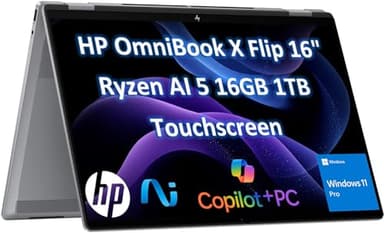 2025 HP OmniBook X Flip (Next Gen Envy x360) 2 in 1 Touchscreen Laptop (16" FHD+, AMD Ryzen AI 5 340 (> Intel i7-1355U), 16GB DDR5, 1TB SSD) AI Copilot+ PC for Creator, Designer, Win 11 Pro