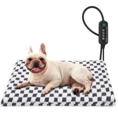 MIXJOY Heated Dog Bed, 11 Adjustable Temperature Dog Heating Pad Indoor with Timer, Pet Heated Mat for Dogs Cats, Electric Cat Heating Pad with Washable Cover, Heated Pet bed-28''x20'', Medium