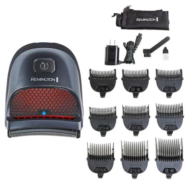 Remington Shortcut Pro Self-Haircut Trimmer Kit, Waterproof Cordless Electric Razor for Head, Beard, and Body, Curved Blades and 9 Trimmer Lengths, Head Shaver, 5-Minute Quick-Charge, 14-Piece Set