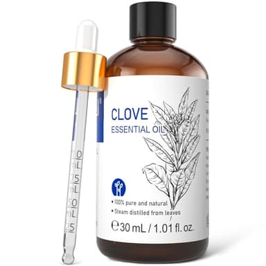 HIQILI 1 Fl Oz Clove Oil for Teeth and Gums, Oral Care, DIY Clean Spray, Aromatherapy, 100% Pure Natural Premium - 30ml