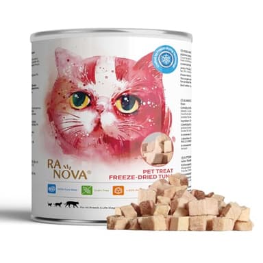 RA NOVA Freeze Dried Cat Treats - 100% Tuna Grain Free Raw - Natural Balance Limited Ingredient High Protein Cat Snacks 130g/4.59oz - Picky Eater Challenger