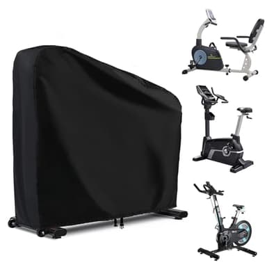 Stationary Bike Cover Waterproof Outdoor,Durable Upright Exercise Bike Storage Covers,Fits for Peloton Bike+ and Schwinn, Dustproof Windproof eBike Bicycle Protective Cover, with Buckles