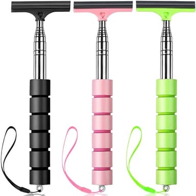 YZXODN 3 PCS Side Mirror Squeegee,Car Mirror Squeegee,Retractable Car Rearview Mirror Wiper,Portable Car Cleaning Tool for Rainy Foggy Weather,Universal Car Accessories(Black/Pink/Green)