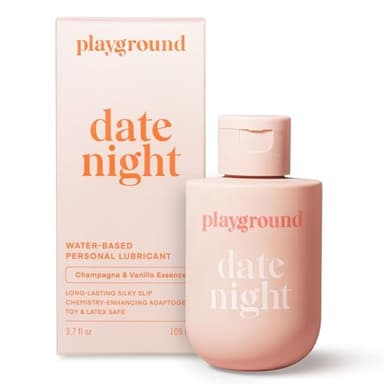 Playground Date Night Intimate Serum and Moisturizing Lubricant for Women, Vegan Lotion with Hyaluronic Acid, Vitamin E, Ashwagandha, Vanilla & Champagne Essence for Smooth Non Sticky Glide, 3.7 Fl Oz