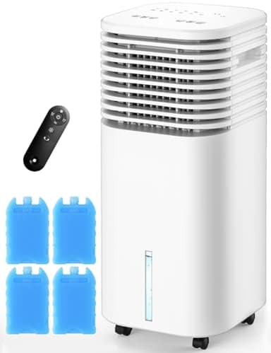 CENSTECH Windowless Air Conditioner, Swamp Cooler with 4 Modes & 3 Speeds, 15H Timer for Smart Auto-off, 2-Gal Tank for 20H Cooling, Remote, 120° Oscillating Portable Air Conditioners No Hose Needed