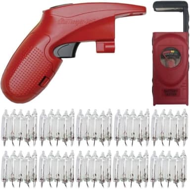 LightKeeper Pro Quick Fix Incandescent Christmas Holiday Light Set Repair Tool with 50 Bonus Replacement Bulbs and Universal Battery Tester | UL Listed (#230566)