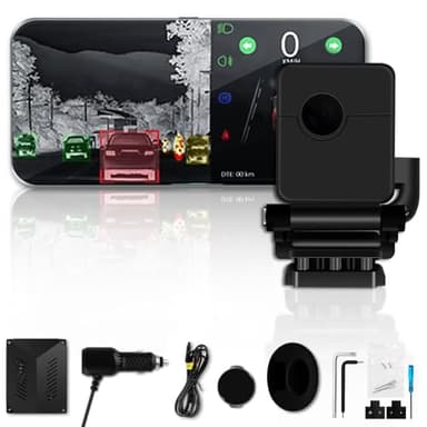 Prikpont Thermal Camera for Cars - 1000ft Night Vision Thermal Imaging Security System with AI Alerts, Blind Spot Detection & 64GB Storage | People/Vehicle/Animal Detection Camera