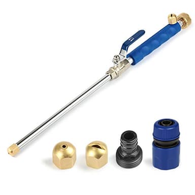 Hydro Jet High Pressure Power Washer, Pressure Washer Gun with Garden Hose End, Glass Window Cleaning Sprayer Extendable Garden Car Water Washing, Hydrojet Washer Nozzle (Jet Type + Fan Type)