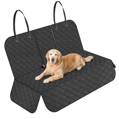 Eamefia Dog Car Seat Cover for Back Seat,New Upgraded Thickened Dog Car Seat Cover,Waterproof and Wear-Resistant Bench Back Seat Cover with Non-Slip Pad,Universal Size Fits Cars（Black