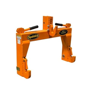 SpeeCo 3-Point Quick Hitch Category 1 Tractor Implement Adaption, No Bushings Required, Orange Powder Coat, 2000 lb Lift Capacity