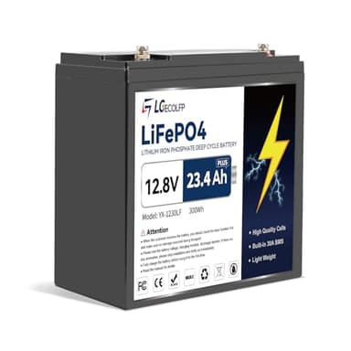 12V 23.4AH (30AH) Plus Lifepo4 Lithium Battery With 30A BMS, Lifepo4 Battery 4000+Deep Cycles Perfect for Trolling Motor,Kids Scooters,Power Wheel Chair,Boat,RV,Fish Finder etc