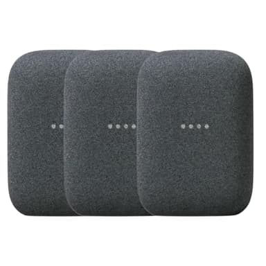 Google Audio (3-Pack) Smart Speakers – Wireless Bluetooth & Wi‑Fi Home Speaker Bundle with Powerful Stereo Sound, Multi-Room Audio Assistant Voice Control