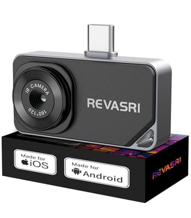 REVASRI Thermal Camera for iPhone and Android, 320×240 Super IR Resolution Thermal Imaging Camera, -4℉ to 842℉ Temp Range, Compatible with USB-C iOS & Android Device