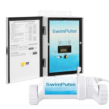 Salt Chlorine Generator System for Inground Pools up to 40,000 Gallons, Universal Compatible Pool Saltwater Chlorination System with Return Jet Fittings, Straight Blade Power Cord & Outlet