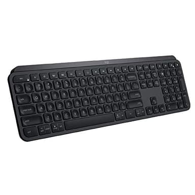 Logitech MX Keys Advanced Wireless Illuminated Keyboard, Tactile Responsive Typing, Backlighting, Bluetooth, USB-C, Apple macOS, Microsoft Windows, Linux, iOS, Android, Metal Build (Black)