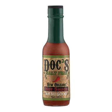 Doc's Original Salt Free Hot Sauce, 5 oz Salt Free MILD Hot Sauce - Red Louisiana Style - All Natural, Gluten Free & Vegan, 5 oz Bottle - By Doc’s Salt Free