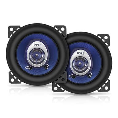 Pyle 4" Car Sound Speaker (Pair) - Upgraded Blue Poly Injection Cone 2-Way 180 Watt Peak w/ Non-fatiguing Butyl Rubber Surround 110 - 20Khz Frequency Response 4 Ohm & 3/4" ASV Voice Coil - PL42BL