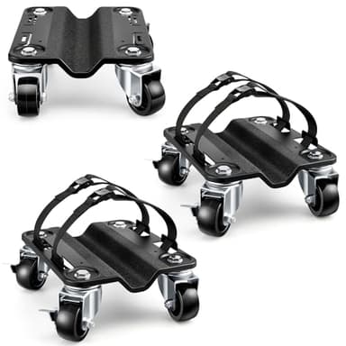 KEDSUM Heavy Duty Snowmobile Dolly Up to 1700LBS, Carbon Steel Snowmobile Moving Dolly Set with Upgraded Widen Casters, 2.5" Swivel Wheels with Brakes, Straps with Buckle Firmly Attaching on Skis