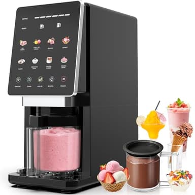 Ice Cream Maker & 10-in-1 Frozen Treat Maker, 20 oz (3 Pints), Mix-In + Re-Spin for Creamy Texture, Gelato, Sorbet, Slushie, Frozen Yogurt & Smoothie Bowls Machine for Homemade, Recipe Guide