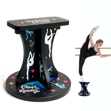 Cheerleading Flyer Training Stand Balance Trainer for Flyers Stunt Practice Stability Board Core Strength and Balance Drill Equipment for Cheer Dance Gymnastics (sky black)