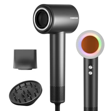 Hair Dryer, 160000 RPM Professional High-Speed Blow Dryer 2 Billion Negative Ionic Care Hair Dryer (Black Gray)