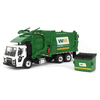 First Gear 1/64 Mack LR with McNeilus Meridian Front Loader & Dumpster, Waste Management Truck 60-1796D