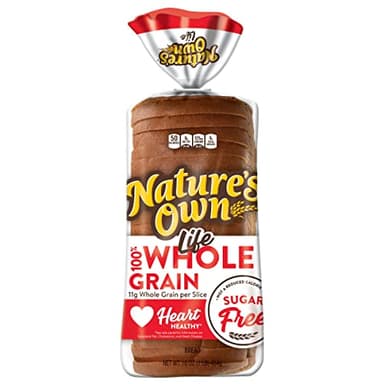 Nature's Own Life 100% Whole Grain Bread, Sugar Free Sandwich Bread, 16 oz Loaf