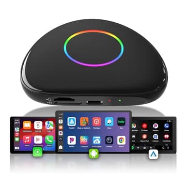 ATOTOOUT Magic Box - AI Box CarPlay & Android Auto Wireless, 8GB+128GB Android Car Video Box with Built-in 4G/ Wi-Fi/Dual Bluetooth/USB, Built-in GPS & AI, microSD Playback, OTA, Black, CB6D