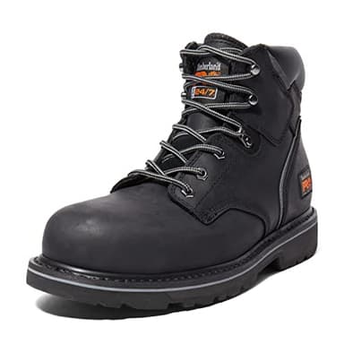 Timberland PRO Men's Pit Boss 6 Inch Steel Safety Toe Industrial Work Boot, Black-2024 New, 9.5