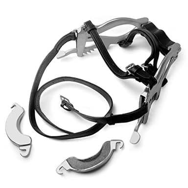 DEXSUR Horse Equine Dental Kit Speculum Horse Mouth Gag - Six Ratchet Settings, Secure Locking Mechanism, Stainless Construction, Leather Straps Included, Durable Equine Dental Kit.