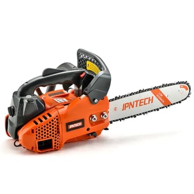 JPNTECH Gas Chainsaw 12 Inch Top Handle Chainsaw 25.4CC 2-Cycle Handheld Cordless Petrol Portable Gas Powered Chain Saw for Tree Wood Cutting