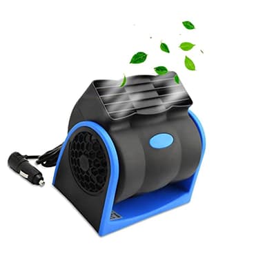 KAGOR 12V Car Dash Fan, No Leaf Quiet Cooling, Powerful RV Ventilation, Squirrel Cage, 2 Speed Electric Air Conditioner with Cigarette Lighter Plug for Auto SUV Vehicle Van