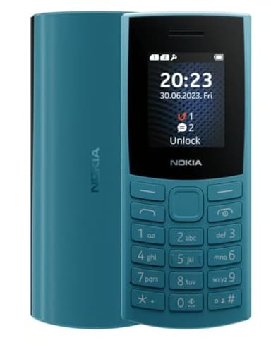 Nokia 105 4G | Dual SIM | GSM Unlocked Mobile Phone | Volte | Charcoal | International Version | Not for AT&T/Cricket/Verizon/Boost - Blue