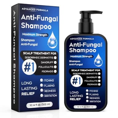 Antifungal Psoriasis Shampoo for Seborrheic Dermatitis, Folliculitis & Scalp Psoriasis, Anti-Dandruff Shampoo for Men & Women, Relieves Scalp Itching, Dryness, Sulfate & Paraben-Free, 10.1 Fl Oz-Fresh