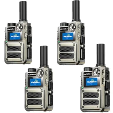 [5000+ Miles Range] Unlimited Range Walkie Talkies 4G LTE Long Range with Nationwide & Global Range via Free SIM Card,SOS Alert Poc Radios for Hiking,Truck Fleet,Construction site（4 Pack）