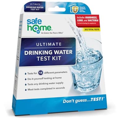 Safe Home® 14-in-1 DIY Drinking Water Test Kit – Includes The #1 Selling Lead & Bacteria Test Kits + 12 Additional Parameters – City Tap or Well Water – 302 Total Tests