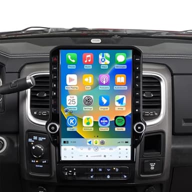 4G Network Radio for Dodge RAM 1500/2500/3500 2013-2018 Upgrade,8-Core Qualcomm 14inch QLED Touch Screen Stereo,CarPlay & Android Auto(Manual AC Only!)