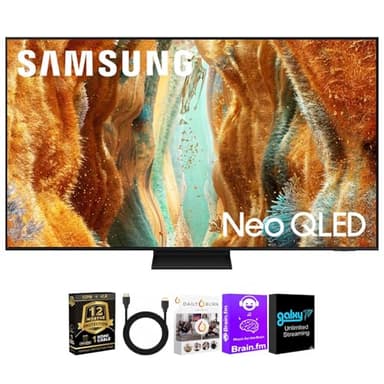 Samsung 65 Inch Class Neo QLED QN70F 4K Vision AI Smart TV 2025 Mini LED HDR Dolby Atmos 120Hz WiFi Bluetooth Gaming Ready HDMI Cable Streaming Bundle with 12 Month CPS Protection Plan