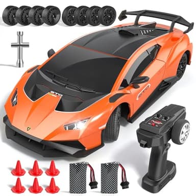 Lamborghini Remote Control Car, 1:18 Scale Officially Licensed Lambo Toy Car, 35KM/H High Speed Fast RC Drift Car with LED Light 2.4GHz Model Cars for Boys Girls Kids Adults Birthday Ideas Gift