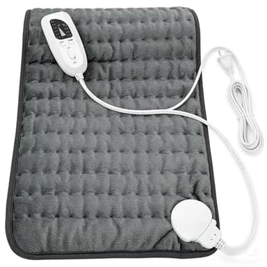 Electric Heating pad with 6 Heat Settings, Auto Shut Off, Dry Electric Heating for Back Neck Knee Arms Legs Shoulder Heat Pads for Christmas Birthday Father's Day Mother's Day (24"X12", Dark Gray)