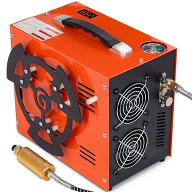 PCP Air Compressor, Portable 4500Psi / 30Mpa Pump, Supports 12V DC or 110V / 220V AC, Oil/Water-Free for Paintball, Air Rifle, Airguns, HPA Tanks