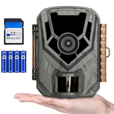 KJK Mini Trail Camera, 36MP 2.7K Game Camera with Night Vision 0.1s Trigger Time Motion Activated 130°Wide-Angle, Waterproof Trail Cam with 2.0” HD TFT Screen, Hunting Camera for Wildlife Monitoring