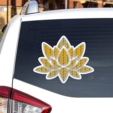 Lotus Yoga India Vinyl Decal Sticker Diamond for Car Boat Laptop Reflective Glossy Choose Size 032202 (14'' x 11" (35.6cm x 27.9cm), Glossy)